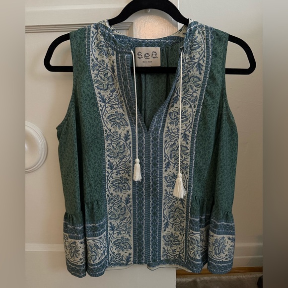 Sea Patterned Silk Top - Picture 1 of 3